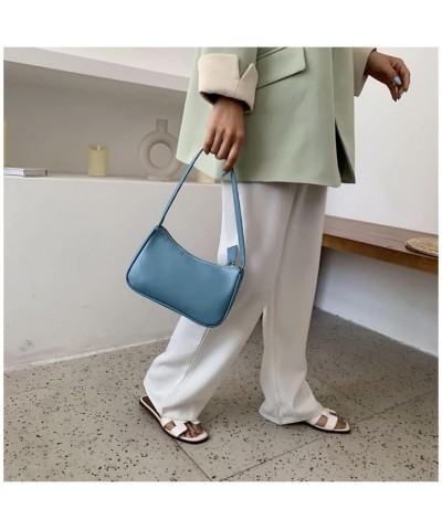 Suillty Women Vintage Underarm Shoulder Bag PU Leather Small Tote Wallet Handbag Clutch Purse Blue $10.25 Shoulder Bags