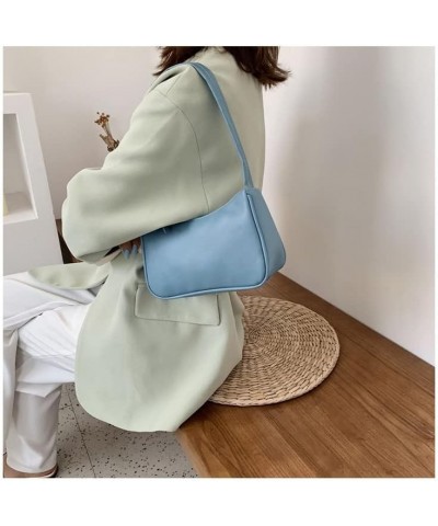 Suillty Women Vintage Underarm Shoulder Bag PU Leather Small Tote Wallet Handbag Clutch Purse Blue $10.25 Shoulder Bags