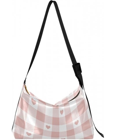 Black White Plaid Hobo Bags for Women Crossbody Bag Handbag Purses Leather Shoulder Bag for Work GiftsTravel 20 $17.48 Hobo Bags