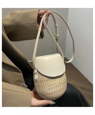 Women's Mini Cute PU Leather Shoulder Crossbody Bag Small Phone Hobo Totes Fashion Woven Handbag Purse Satchel Beige $25.88 T...