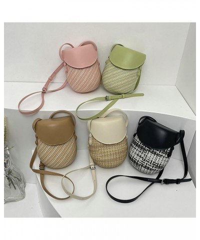 Women's Mini Cute PU Leather Shoulder Crossbody Bag Small Phone Hobo Totes Fashion Woven Handbag Purse Satchel Beige $25.88 T...