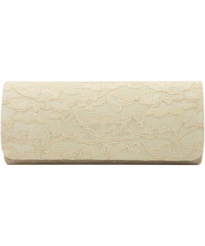 Elegant Lace Floral Fabric Flap Clutch Evening Bag - Diff Colors Avail Gold $8.80 Evening Bags