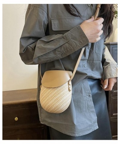 Women's Mini Cute PU Leather Shoulder Crossbody Bag Small Phone Hobo Totes Fashion Woven Handbag Purse Satchel Beige $25.88 T...