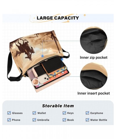 Western Cowboy Crossbody Bag Hobo Handbag Purse Fashion PU Leather Shoulder Bags for Women $20.39 Hobo Bags