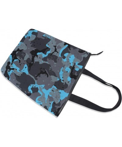 Blue Spotted Camouflage Tote Handbag for Women Tote Bag, Canvas + leather Shoulder Bag, Hobo bag, Satchel Purse(237ri1c) $12....