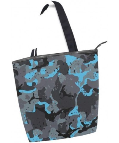 Blue Spotted Camouflage Tote Handbag for Women Tote Bag, Canvas + leather Shoulder Bag, Hobo bag, Satchel Purse(237ri1c) $12....