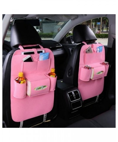 Solid Color Felt Back Seat Car Storage Organizer with Car Tissue Holder Mobile Phone Pockets and Bottle Holder Car Accessorie...