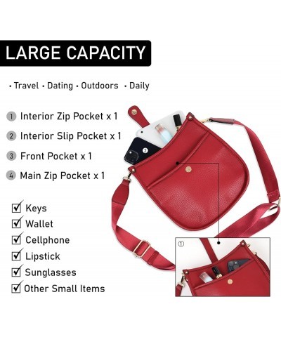 Trendy Hobo Crossbody Handbag with Adjustable Straps Vegan Leather Crossbody Bags for Women Designer Crossbody Purses Burgund...