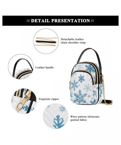 Christmas Snow Snowflake Small Crossbody Purses for Women Crossbody Bags Fanny Packs Handbags Wallet Cell Phone Shoulder Purs...