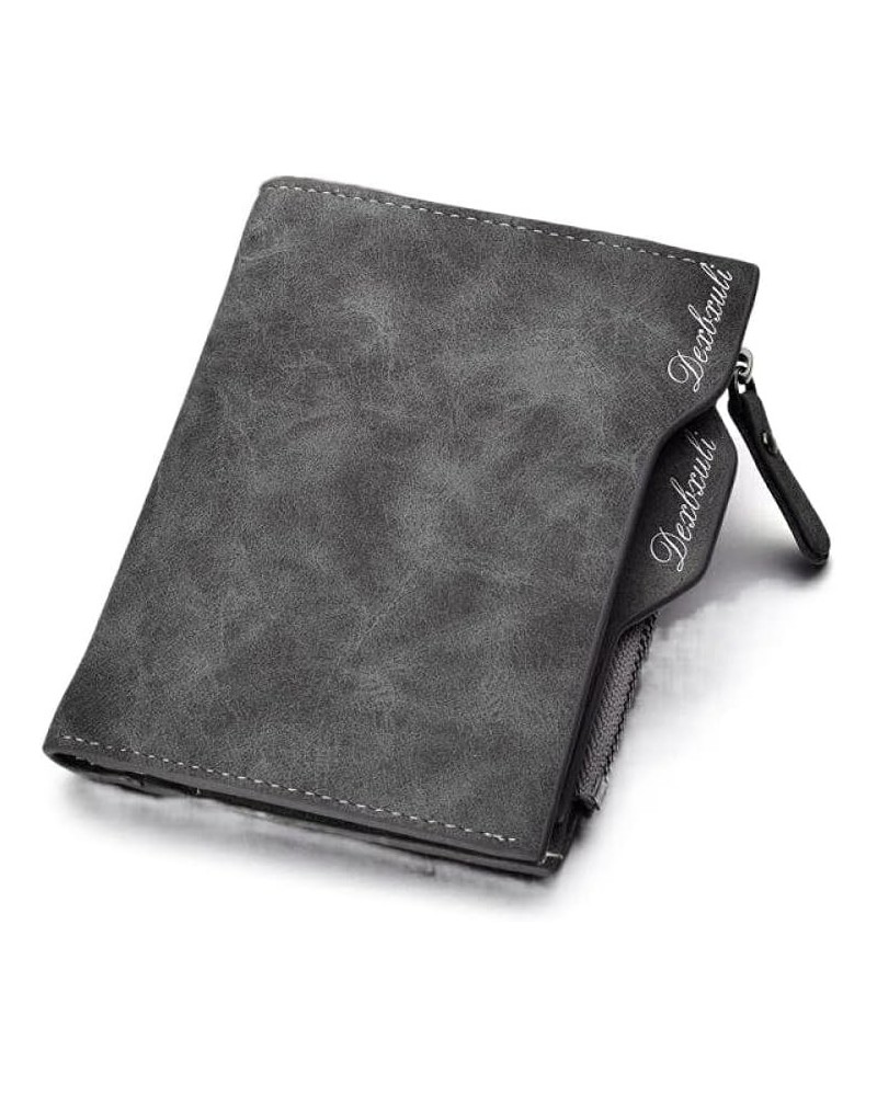 Mens Leather Business Soft Wallet Coins Pocket Credit Card Holder Purse with Zip (Color : Coffee) Gray $36.08 Wallets