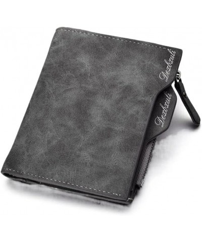 Mens Leather Business Soft Wallet Coins Pocket Credit Card Holder Purse with Zip (Color : Coffee) Gray $36.08 Wallets