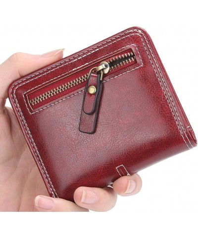 Small Wallet for Women Zip Bifold Vintage Wallet Goth Purse Mini Leather Cash Wallets with Zipper Coin Pocket (Black,Small) P...