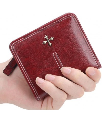 Small Wallet for Women Zip Bifold Vintage Wallet Goth Purse Mini Leather Cash Wallets with Zipper Coin Pocket (Black,Small) P...