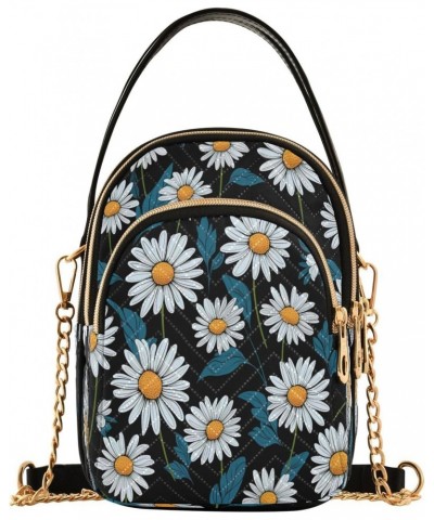 Crossbody Bags Crossbody Purse Chest Bag Blue Daisy for Women Trendy $13.43 Crossbody Bags