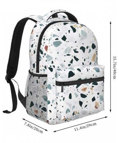 Terrazzo Marble Pastel Stylish And Lightweight Backpack,Comfortable To Carry,Multi-Pocket Design,23l Capacity,Easily Meet You...