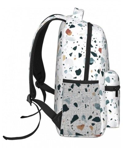 Terrazzo Marble Pastel Stylish And Lightweight Backpack,Comfortable To Carry,Multi-Pocket Design,23l Capacity,Easily Meet You...