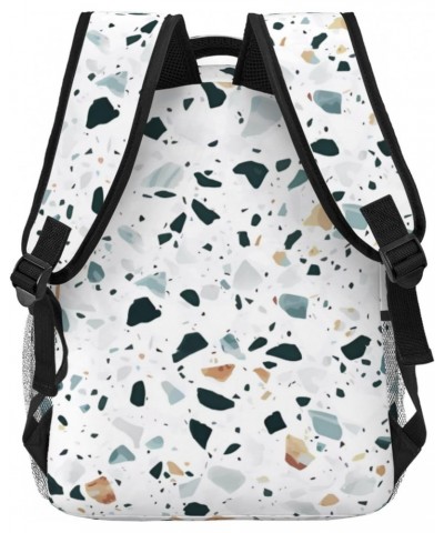 Terrazzo Marble Pastel Stylish And Lightweight Backpack,Comfortable To Carry,Multi-Pocket Design,23l Capacity,Easily Meet You...