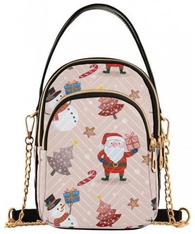 Christmas Tree Santa Snowman Crossbody Bag for Women Cell Phone Purse Wallet with Removable Chain Shoulder Handbag for Travel...