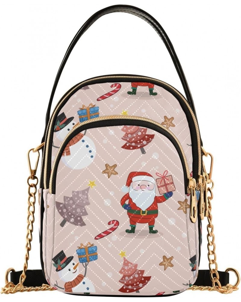 Christmas Tree Santa Snowman Crossbody Bag for Women Cell Phone Purse Wallet with Removable Chain Shoulder Handbag for Travel...