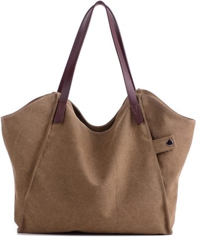 Women's Cloth Tote Bag Canvas Shoulder Bag Top Handle Handbag Travel Satchel Purse Large Capcity Crossbody Bag Coffee $39.20 ...