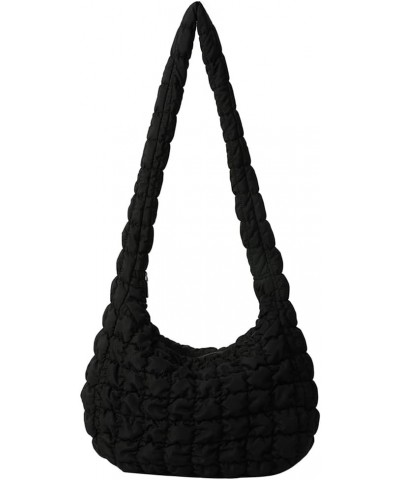 Quilted Bag Puffer Tote Bag for Women Quilted Hobo Bag Puffy Bag Lightweight Quilted Padding Shoulder Bag Black $15.39 Totes