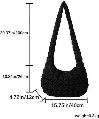 Quilted Bag Puffer Tote Bag for Women Quilted Hobo Bag Puffy Bag Lightweight Quilted Padding Shoulder Bag Black $15.39 Totes