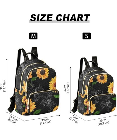 Women Backpack Golden Grey Sunflower Bloom Anti-Theft Travel Backpack with Luggage Belt Lightweight Handbag Lady Purse Roomy ...