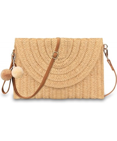 Straw Shoulder Bag Straw Crossbody Bag Straw Clutch Straw Shoulder Bag Casual Beach Straw Handmade Bag for Women Khaki $8.40 ...