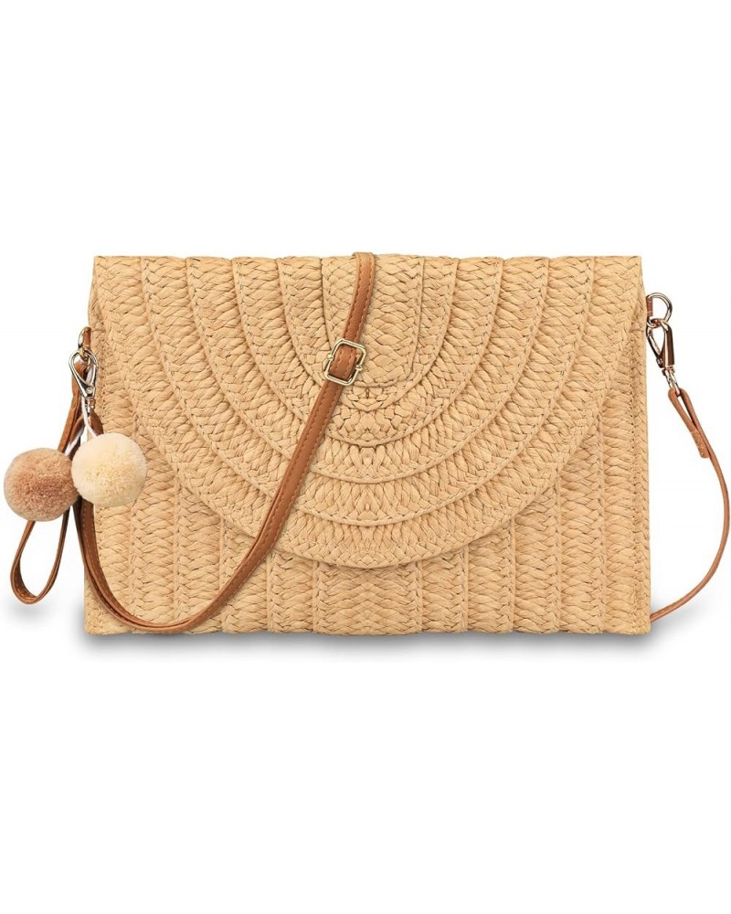 Straw Shoulder Bag Straw Crossbody Bag Straw Clutch Straw Shoulder Bag Casual Beach Straw Handmade Bag for Women Khaki $8.40 ...