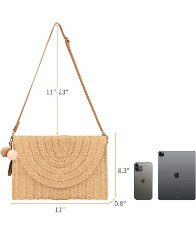 Straw Shoulder Bag Straw Crossbody Bag Straw Clutch Straw Shoulder Bag Casual Beach Straw Handmade Bag for Women Khaki $8.40 ...