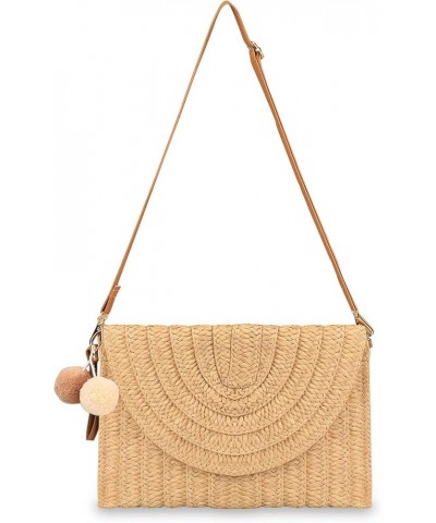 Straw Shoulder Bag Straw Crossbody Bag Straw Clutch Straw Shoulder Bag Casual Beach Straw Handmade Bag for Women Khaki $8.40 ...