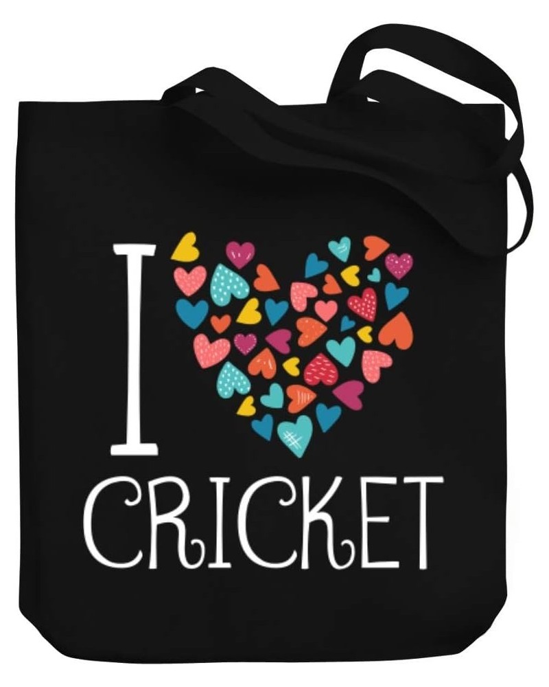 I love Cricket colorful hearts Canvas Tote Bag 10.5" x 16" x 4 $20.79 Totes