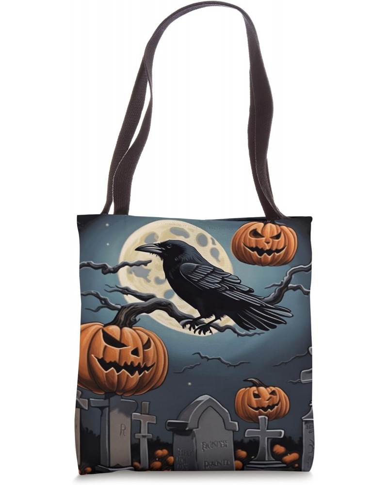 Halloween Graveyard Friends Fun Spooky Season Art Tote Bag $11.04 Totes