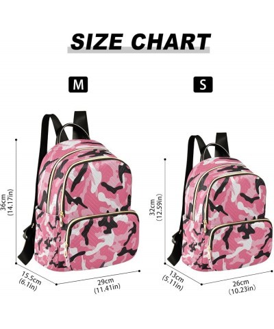 Pink Black Camouflage Camo Women Backpack Purse Ladies Fashion Shoulder Bag Daypack Travel Bag 7.5L Small $17.35 Backpacks