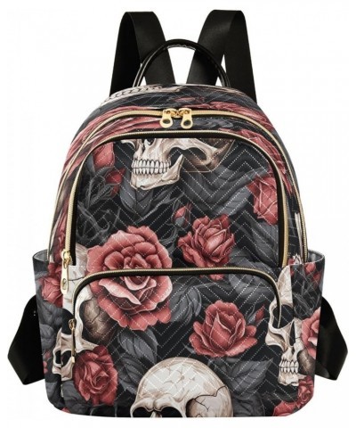 Fashion Backpack Mini Backpack Purse Casual Daily Backpack Skeleton Red Rose for Travel for College Work Medium $20.13 Backpacks