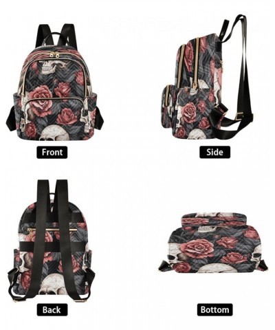 Fashion Backpack Mini Backpack Purse Casual Daily Backpack Skeleton Red Rose for Travel for College Work Medium $20.13 Backpacks