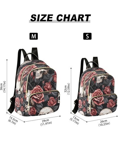 Fashion Backpack Mini Backpack Purse Casual Daily Backpack Skeleton Red Rose for Travel for College Work Medium $20.13 Backpacks