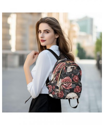 Fashion Backpack Mini Backpack Purse Casual Daily Backpack Skeleton Red Rose for Travel for College Work Medium $20.13 Backpacks