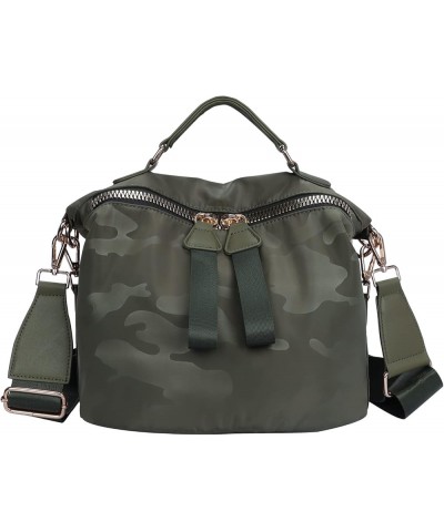 Splashproof Nylon Crossbody Bag for Women Anti-theft Camo Purse Shopping Tote Bag Lightweight Shoulder Bag Green Camo $14.35 ...