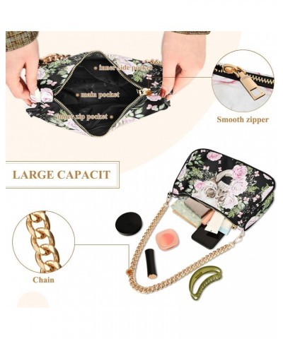 Clutch Shoulder Bags Tote Evening Purse Handbags for Women Hobo Bags Skull Flowers Peony Roses with Zipper Closure $15.36 Totes