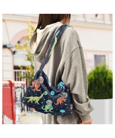 Floral Printed Colorful Purse Shoulder Bag, Furry Tote Women Purse Hobo Bags Dinosaurs Space Print $10.91 Totes