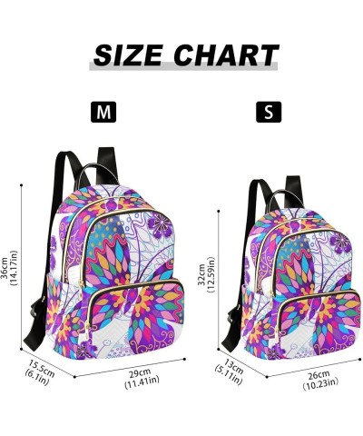 Colorful Butterflies Print Women's Backpack Wallet Casual Small Backpack Fashion Women's Travel Bag School Backpack Color010 ...