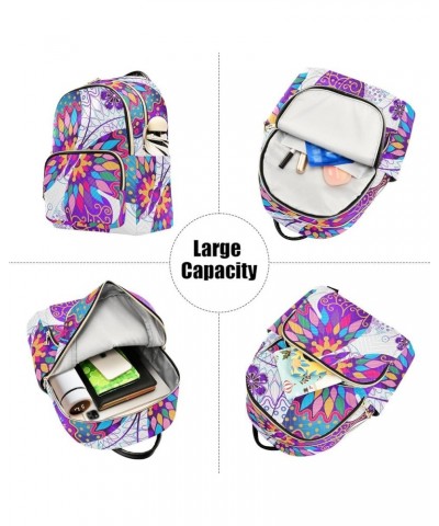 Colorful Butterflies Print Women's Backpack Wallet Casual Small Backpack Fashion Women's Travel Bag School Backpack Color010 ...