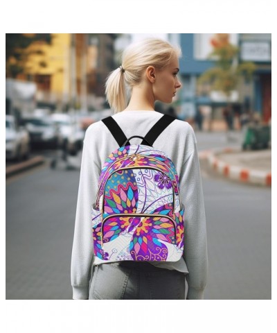 Colorful Butterflies Print Women's Backpack Wallet Casual Small Backpack Fashion Women's Travel Bag School Backpack Color010 ...