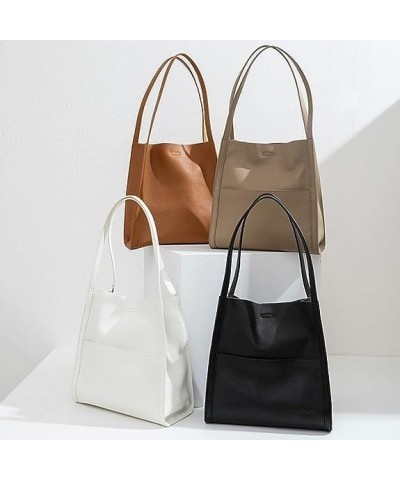 Women Solid Color Simple Genuine Leather Shoulder Bag, Ladies Waterproof Large Capacity Leather Handbags Grey $33.60 Totes