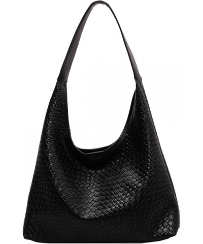 Woven Purse, Woven Tote Bag for Women, Woven Purse Large Capacity Waterproof Women'S Totes for Travel, Work Black $8.89 Totes