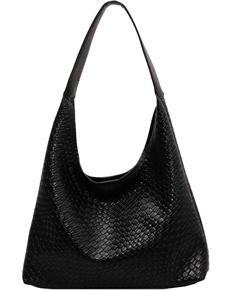 Woven Purse, Woven Tote Bag for Women, Woven Purse Large Capacity Waterproof Women'S Totes for Travel, Work Black $8.89 Totes