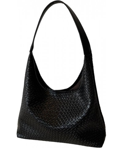 Woven Purse, Woven Tote Bag for Women, Woven Purse Large Capacity Waterproof Women'S Totes for Travel, Work Black $8.89 Totes