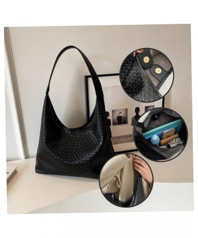 Woven Purse, Woven Tote Bag for Women, Woven Purse Large Capacity Waterproof Women'S Totes for Travel, Work Black $8.89 Totes