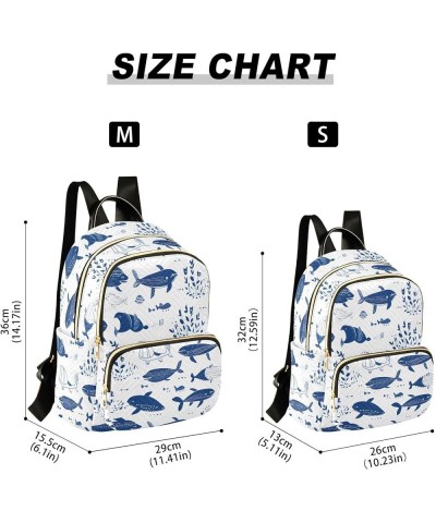 Blue Whale Cute Backpack Purse for Women Small Travel Bag Fashion Daypack M 202a3729 M(11.4"x6.1"x14.17") 202a3729 $18.45 Bac...